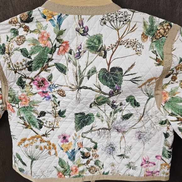 NWT CARA CARA Marissa Jacket in Whimsical Ivory / Khaki Medium - Picture 7 of 10